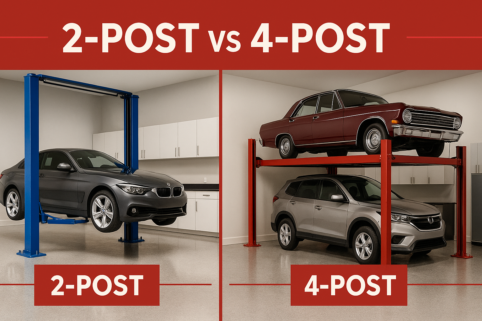 2-Post vs 4-Post Car Lifts: What’s Best for Your Garage?