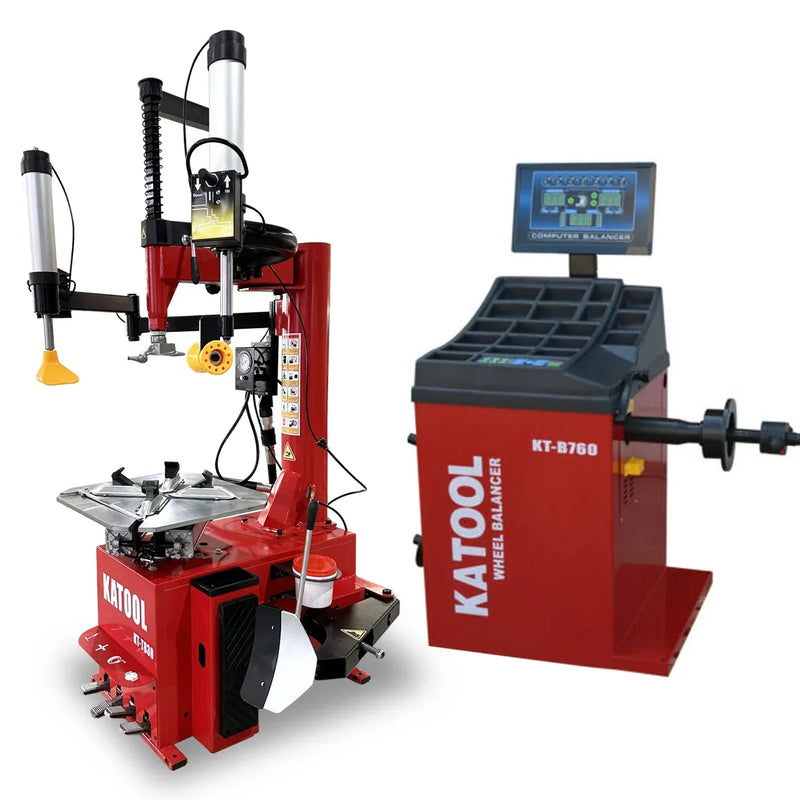 Katool Tire Changer KT-T830 & Wheel Balancer KT-B760 Combo w/ adaptors