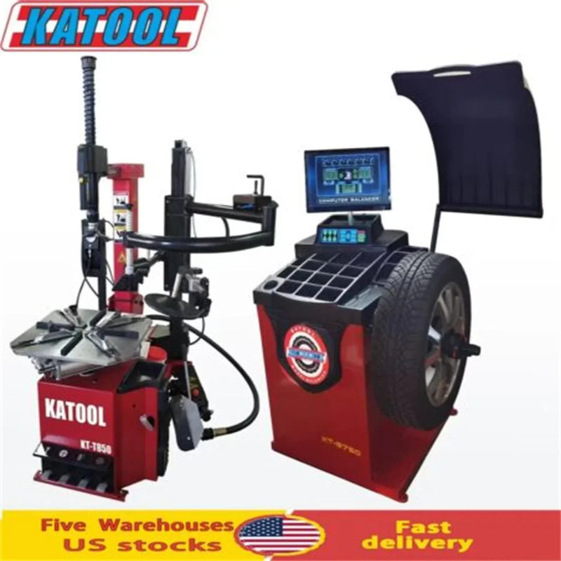Katool Tire Changer KT-T850 & Wheel Balancer KT-B750 Combo w/ adaptors
