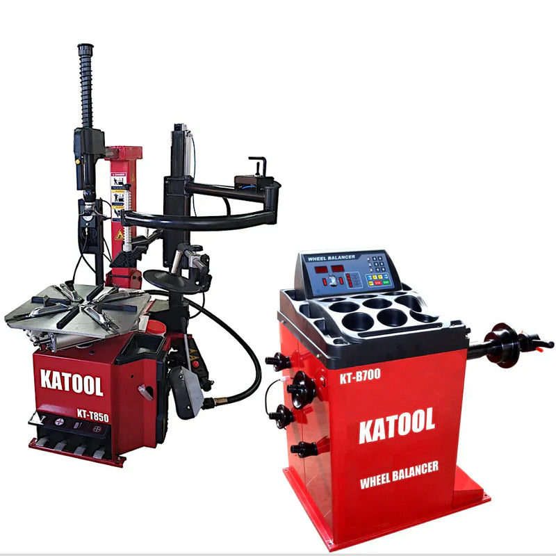 Katool Tire Changer KT-T850 & Wheel Balancer KT-B700 Combo w/ adaptors
