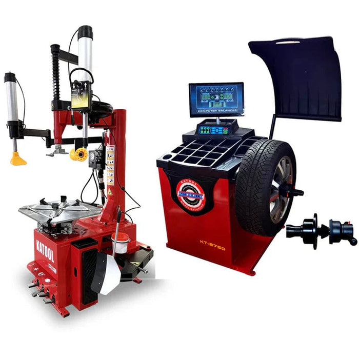 Katool KT-T830 Tire Changer & Wheel Balancer KT-B750 Combo w/ adaptors