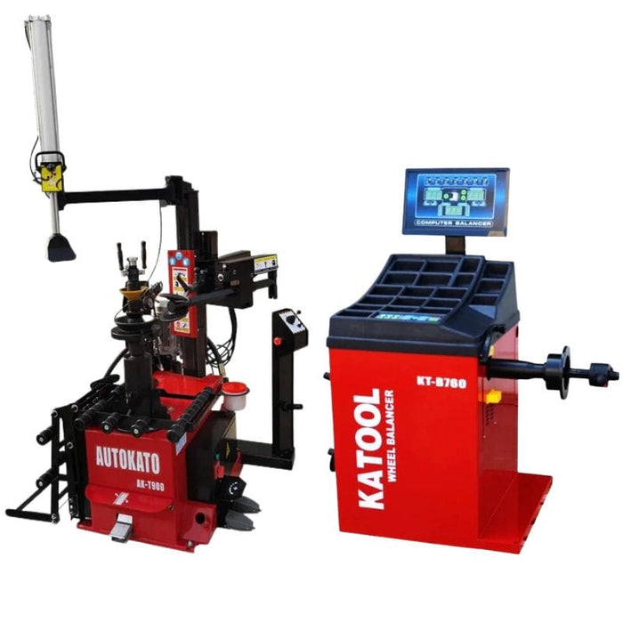 Katool KT-T900 & KT-B760 Tire Changer & Wheel Balancer Combo w/ adaptors