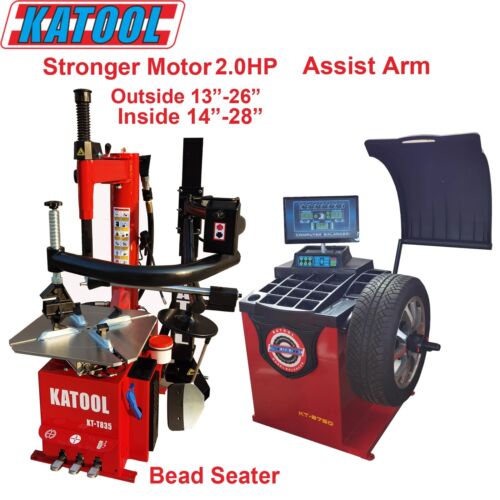 Katool Tire Changer KT-T835 & Wheel Balancer KT-B750 Combo w/ adaptors